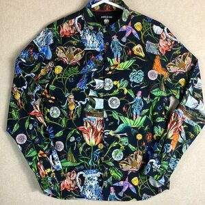 Medicine x Olaf Hajek Abstract All Over Artsy Print Long‎ Sleeve Shirt Men’s S